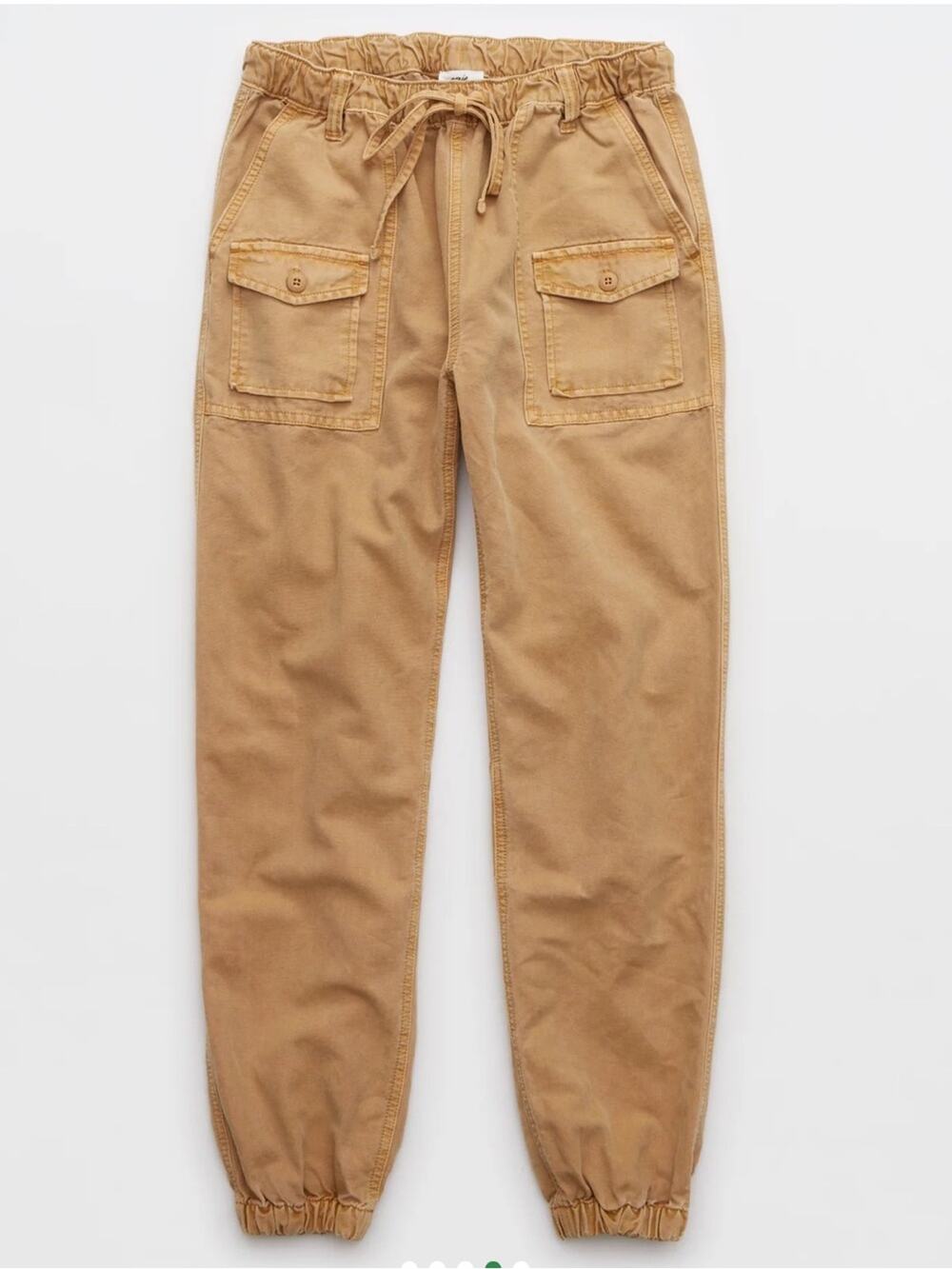 Aerie Double Pocket Utility Jogger Pants Tan Size Small